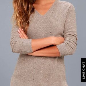 Brown v-neck sweater